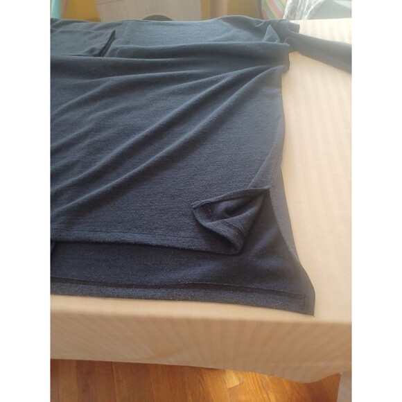 Clara SunWoo blue knit tunic L button accent oversized asymetric minimalist - Picture 12 of 12